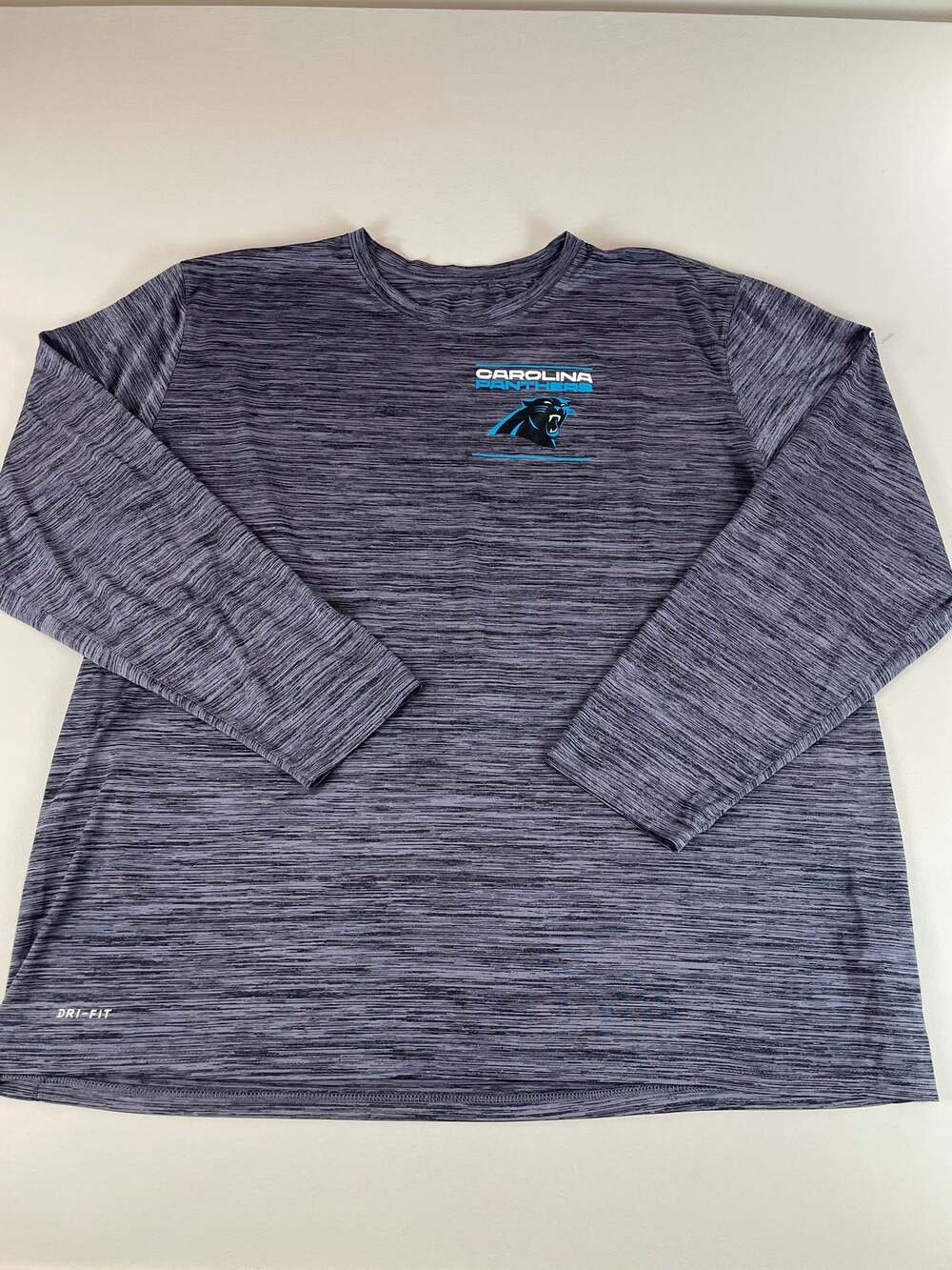 Nike On Field Apparel Gray Long Sleeve Dri Fit Panthers Logo Mens Size 3XL